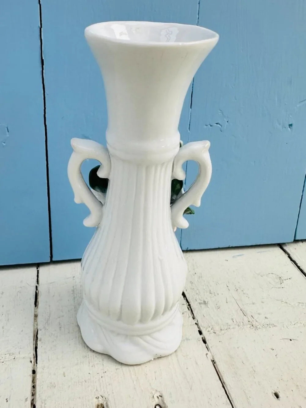 Vintage 1950's Capodimonte Style Ceramic Vase Cottagecore Floral Rose Vase - Picture 6 of 10